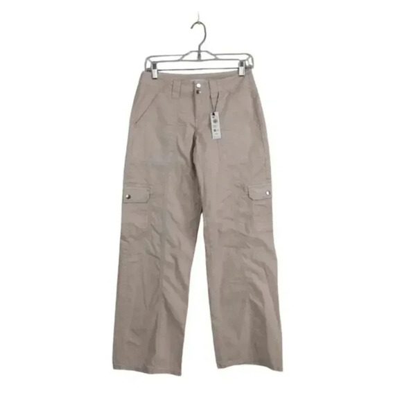 NWT Garage Cargo Pant Cleo Beige Wide Leg Cotton Relaxed Fit Size 0 - Picture 4 of 14